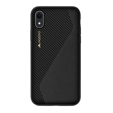 Meleovo iPhone XR Racing Premium Leather Case - Black