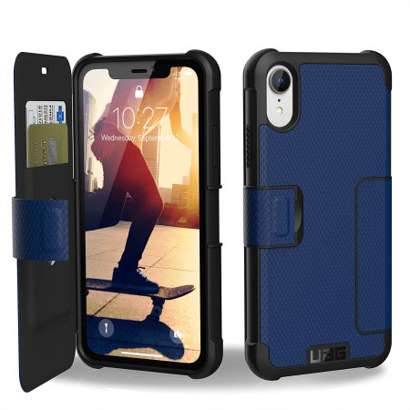 Coque iPhone XR UAG Metropolis – Coque portefeuille robuste – Cobalt