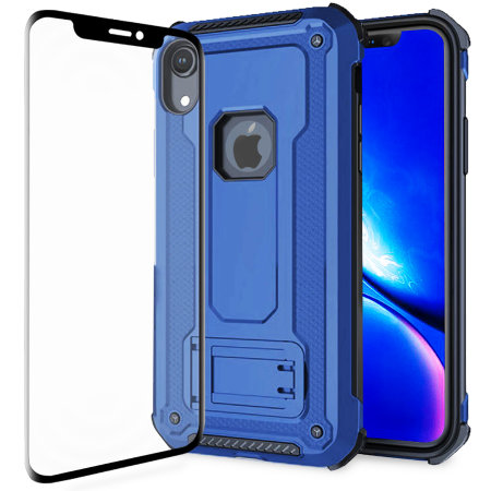 Funda iPhone XR Olixar Manta con Protector de Pantalla - Azul