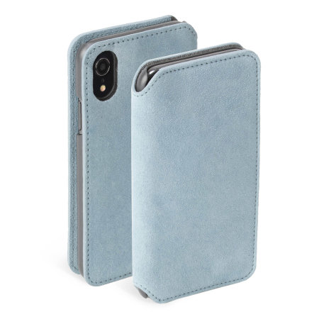 krusell broby 4 card iphone xr slim wallet case - blue