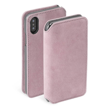 Funda iPhone XS Max Krusell Broby Estilo Cartera - Rosa