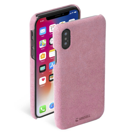 Krusell Broby iPhone XS Slim Premium Leather Cover Case - Pink