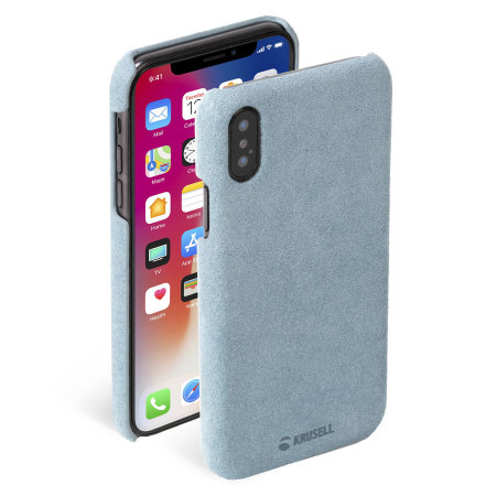 Krusell Broby iPhone XS Slim Leather Cover Case - Blue