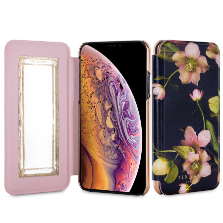 Coque iPhone XS Ted Baker avec rabat et miroir – Arboretum