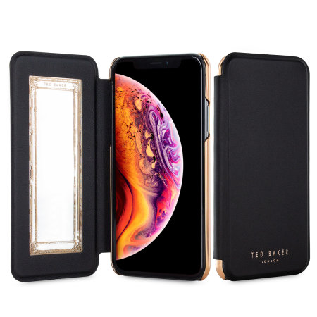 ted baker iphone xs mirror folio case - shannon black