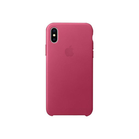 Official Apple Leather iPhone X Case - Fuchsia