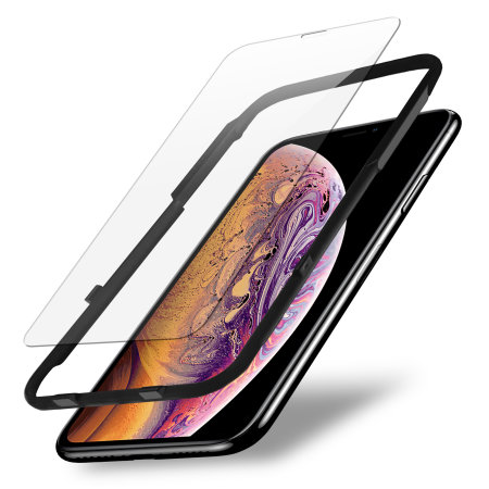 Kit protection verre trempé iPhone XS Olixar EasyFit compatible coque
