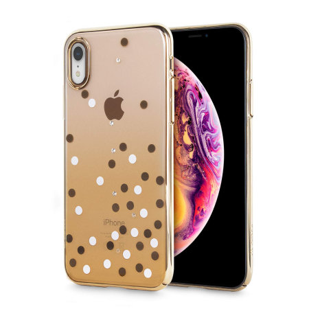 Unique Polka 360 Case iPhone XR Case - Gold / Clear