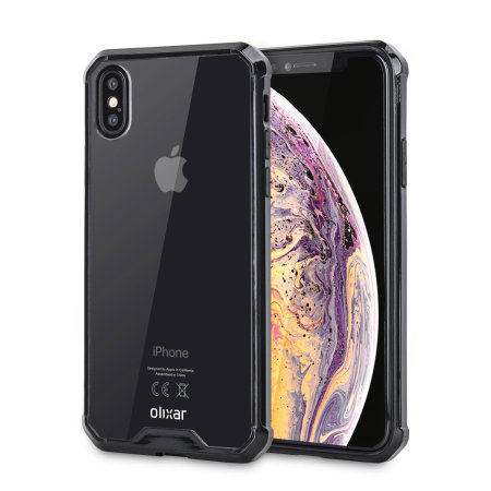 Olixar ExoShield Tough Snap-on iPhone XS Case - Black / Clear