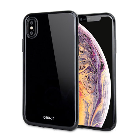 olixar flexishield iphone xs gel case - jet black