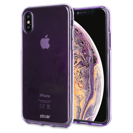 olixar flexishield iphone xs gel case - purple