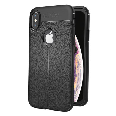 Coque iPhone XS Olixar Attache simili cuir – Flexible & robuste – Noir