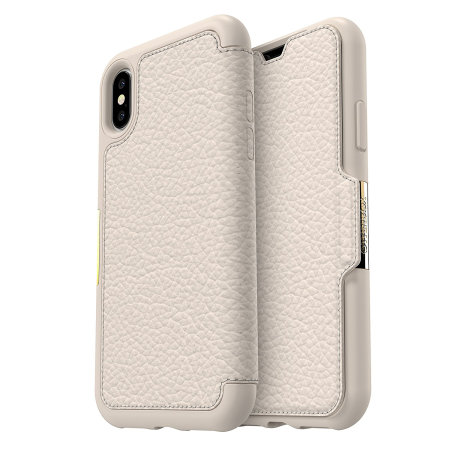 otterbox strada folio iphone xs leather wallet case - soft opal reviews