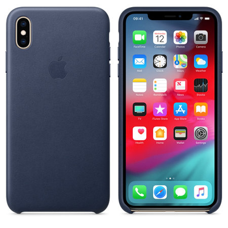 Official Apple iPhone XS Max Leather Case - Midnight Blue