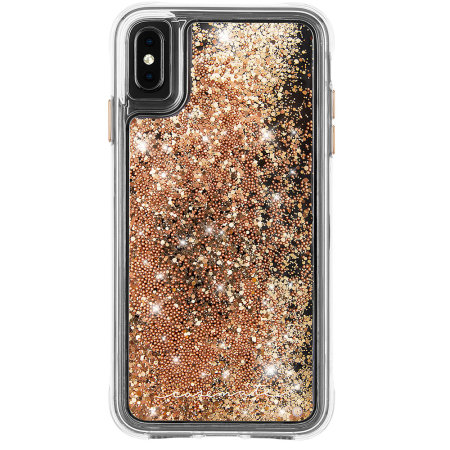 Case-Mate iPhone XS Max Waterfall Glitter Case - Gold