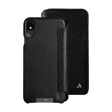 vaja wallet agenda iphone xs max premium leather case - black