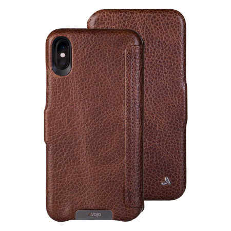 Vaja Folio iPhone XS Max Premium Leather Case - Brown