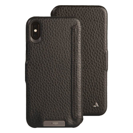 Vaja Folio iPhone XS Max Premium Leather Case - Black