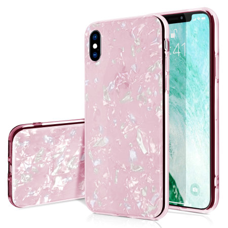olixar apple iphone xs max crystal shell case - pink