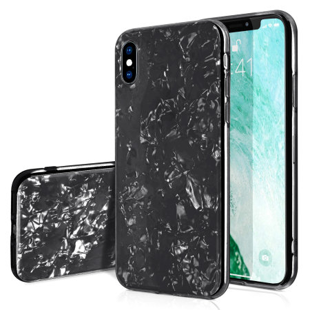 olixar apple iphone xs max crystal shell case - black