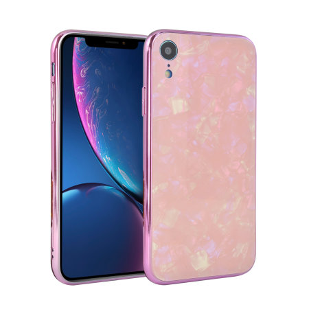 olixar iphone xr crystal shell case - pink