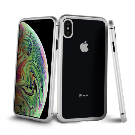 Coque iPhone XS Max Olixar Colton Intégrale avec verre trempé – Argent