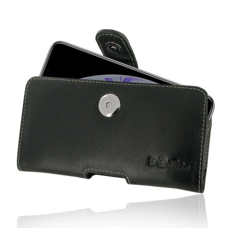 PDair iPhone XS Leather Horizontal Pouch Case - Black