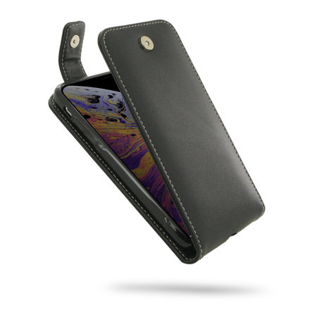 PDair iPhone XS Leather Vertical Flip Case - Black