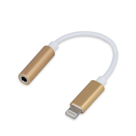 Für immer iPhone XS Max  Lightning auf 3,5 mm Aux Audio Adapter - Gold