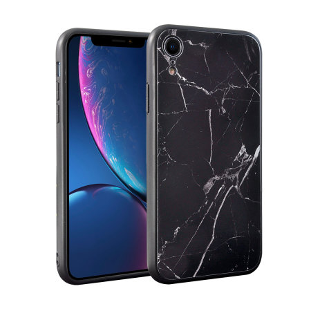 Olixar iPhone XR Marble Case - Black