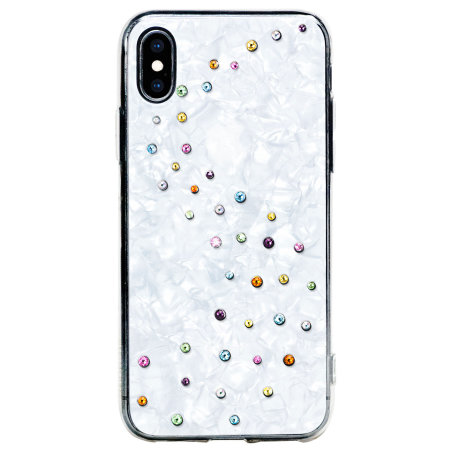 Schrijfmachine shuttle Verzorger Bling My Thing Milky Way iPhone X/XS Case - Crystal/White