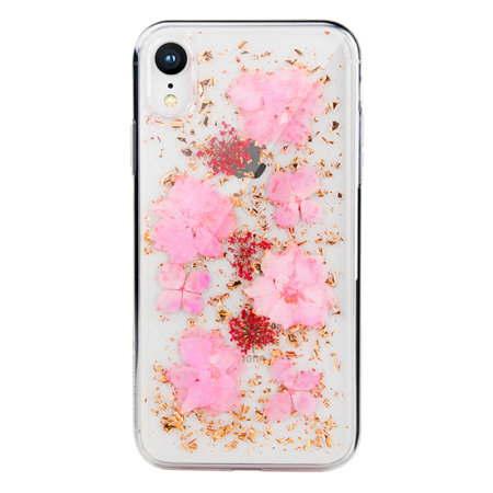 switcheasy flash iphone xr natural flower case - luscious pink