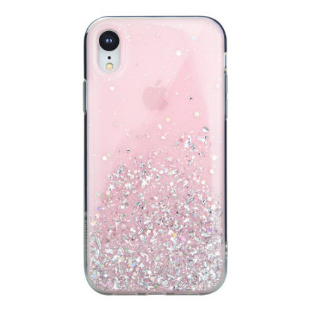 switcheasy starfield iphone xr glitter case - pink