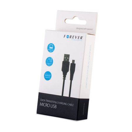 Forever Micro USB Charge and Sync Cable 3m - Black