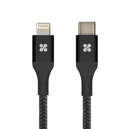 Câble USB-C vers Lightning Promate UniLink-LTC tressé – 1,2M – Noir