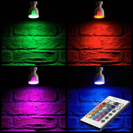 Auraglow Remote Control Colour LED Light Bulb - GU10