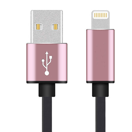 Câble de chargement Lightning Tecplus MFi en aluminium – 1M – Or rose