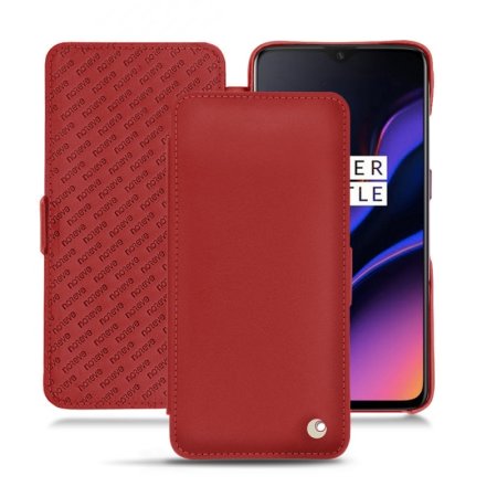 Noreve Tradition D OnePlus 6T Leather Flip Case - Red