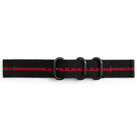 Official Samsung Gear Sport R600 Premium Nato Strap - Black & Red