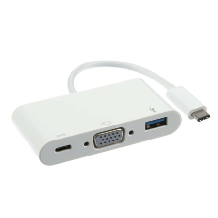 Cable USB a VGA F con puerto USB Techplus 3.1 - Blanco