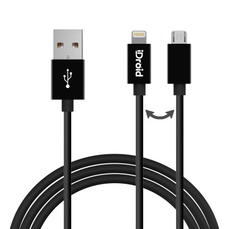 iDroid Universal Micro USB And Lightning Cable - Black
