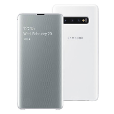 Official Samsung Galaxy S10 Plus Clear View Cover Case - White