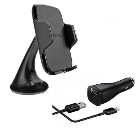 Official Samsung Car Holder & Fast Car Charger Pack W/ Micro-USB Cable