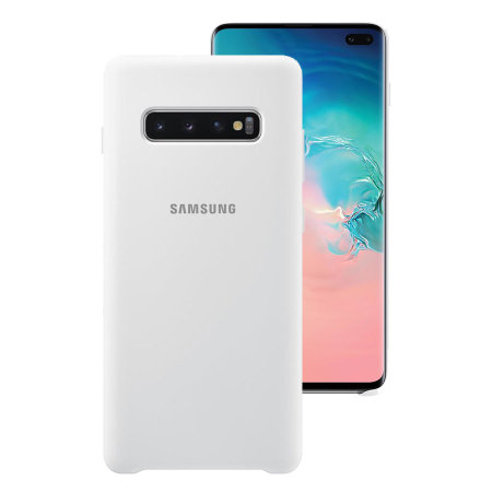 Offizielle Samsung Galaxy S10 Plus Silikonhülle Tasche - Weiß