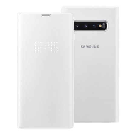 gispende geni pause Official Samsung Galaxy S10 Plus LED View Cover Case - White