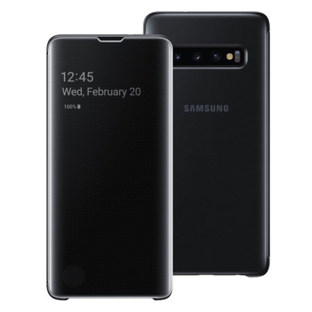 Clear View Stand Cover Officielle Samsung Galaxy S10 – Noir