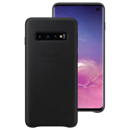 Official Samsung Galaxy S10 Genuine Leather Cover Case - Black