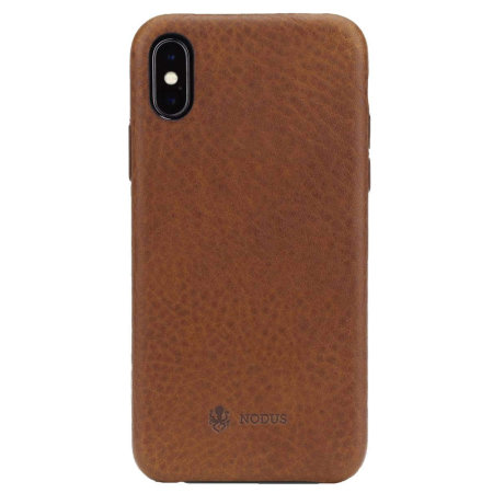 Coque iPhone XR Nodus Shell Case II en cuir & Micro Dock – Marron