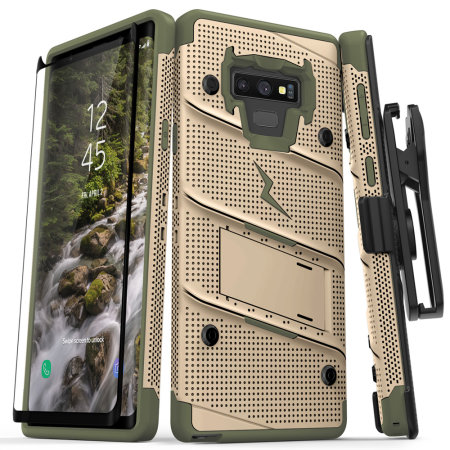 Zizo Bolt Samsung Galaxy Note 9 Tough Case & Screen Protector - Desert