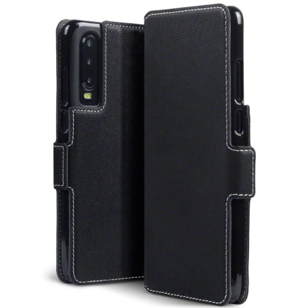 Olixar Leather-Style Low Profile Huawei P30 Wallet Case - Black